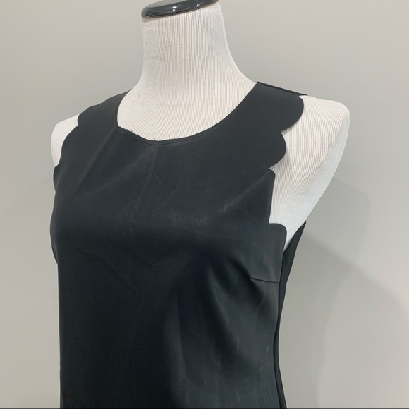 Stitch Fix 41 Hawthorn Faux leather Front Black Mini Dress - Picture 5 of 7